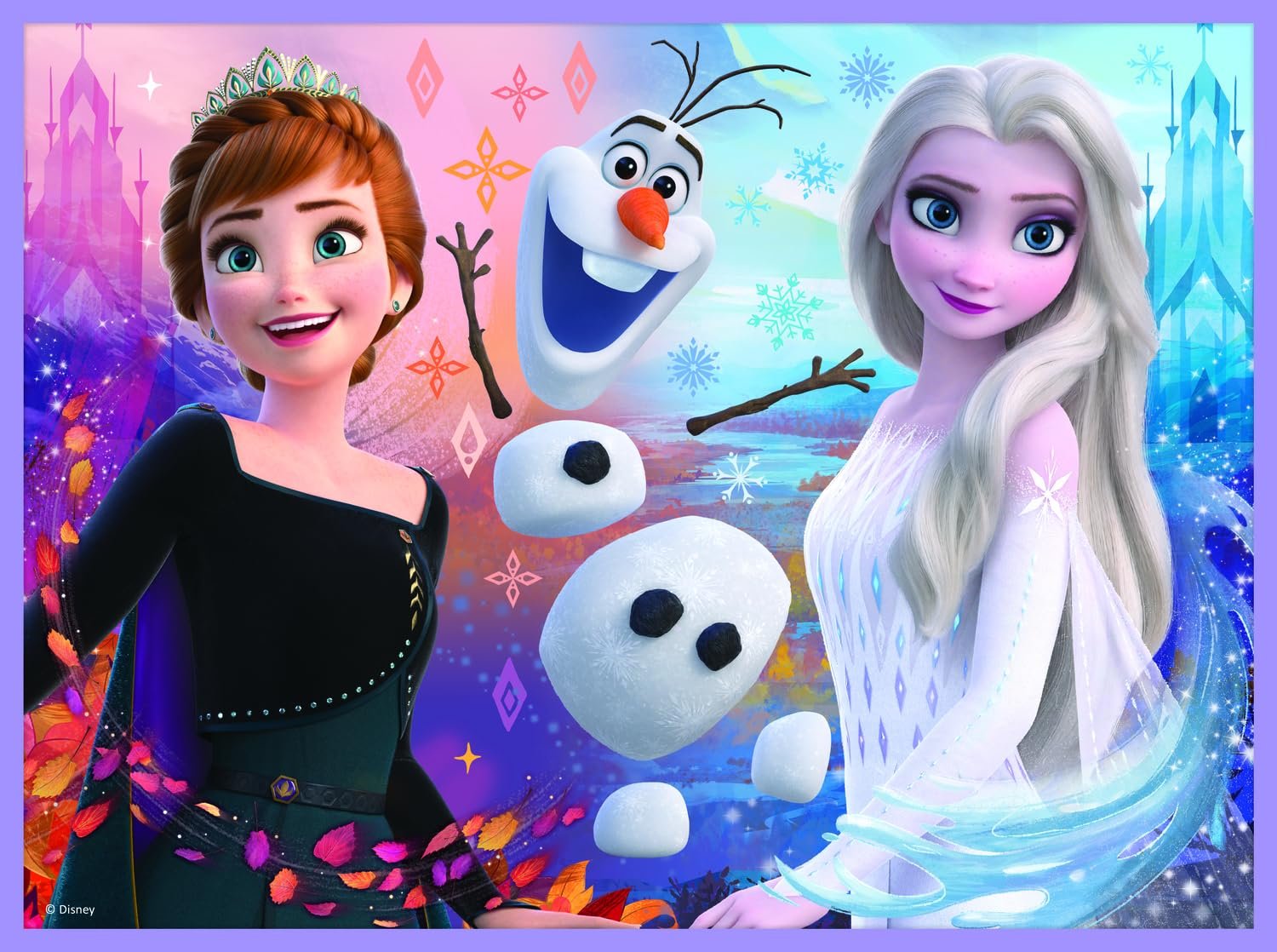 Пазл Trefl Disney Frozen 2 Princesses in Their Realm 3-в-1 30 та 48 елементів 24 картки мемо для дітей від 3 років, фото №7