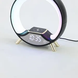 Настільна лампа нічник акумуляторна USB з Bluetooth-колонкою та будильником LED - Фото 1