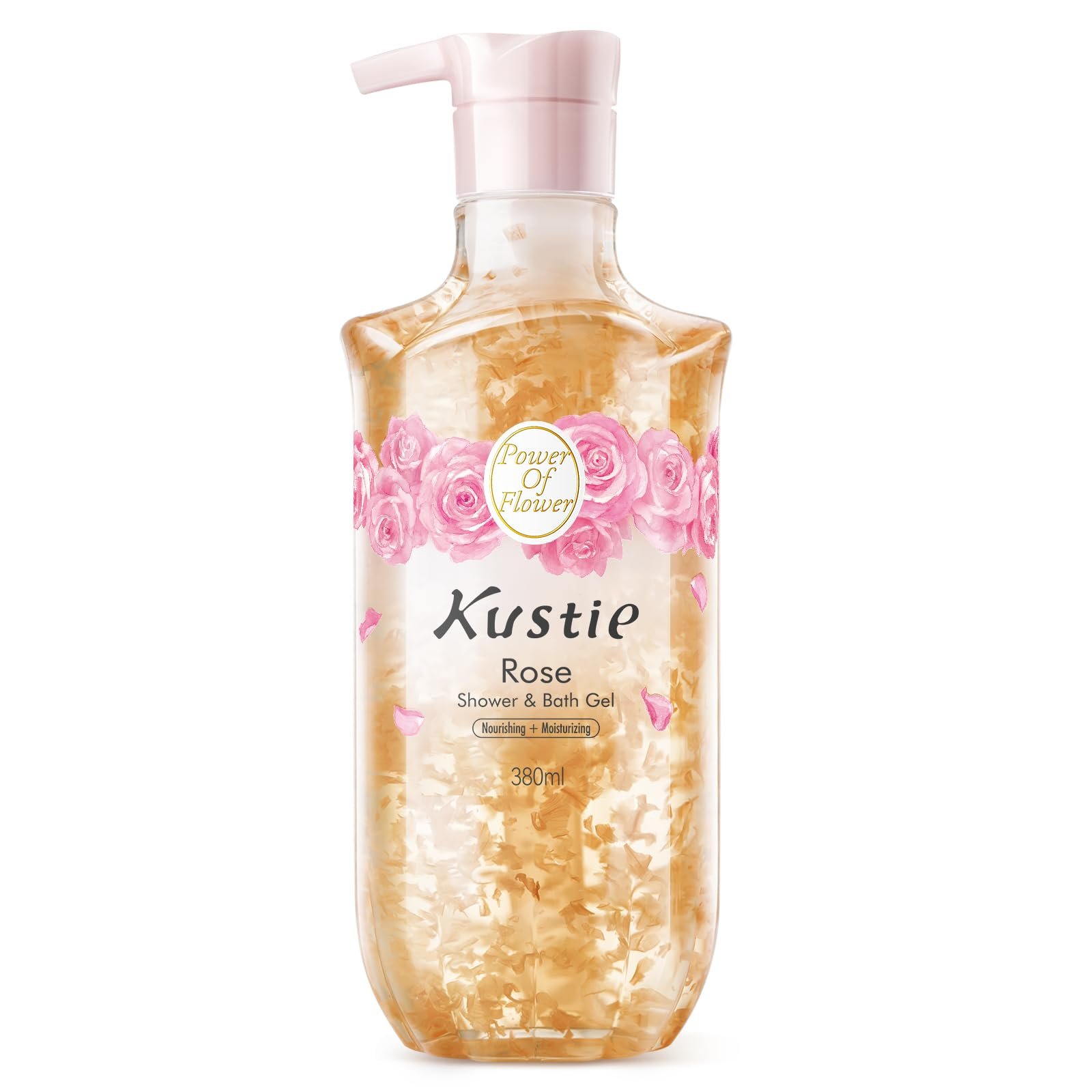 Гель для душа Kustie Rose Anti-Aging Perfume с лепестками роз и розовым маслом 380 мл, фото №1