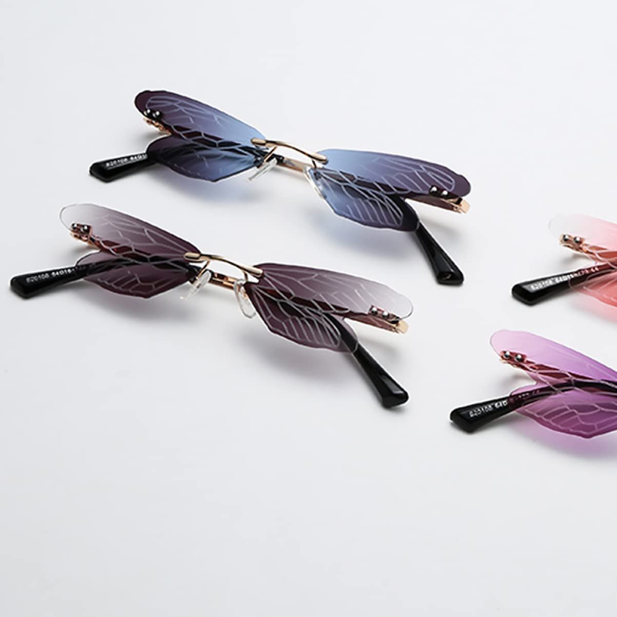 Сонцезахисні окуляри PACKOVE 3 шт. Dragonfly Жіночі окуляри без оправи Метал, фото №3