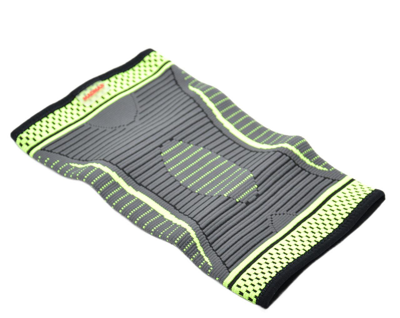 Компресійний наколінник MadMax MFA-284 3D Compressive knee support Dark grey/Neon green 1шт L, фото №2 Компресійний наколінник MadMax MFA-284 3D Compressive knee support Dark grey/Neon green 1шт L, фото №2