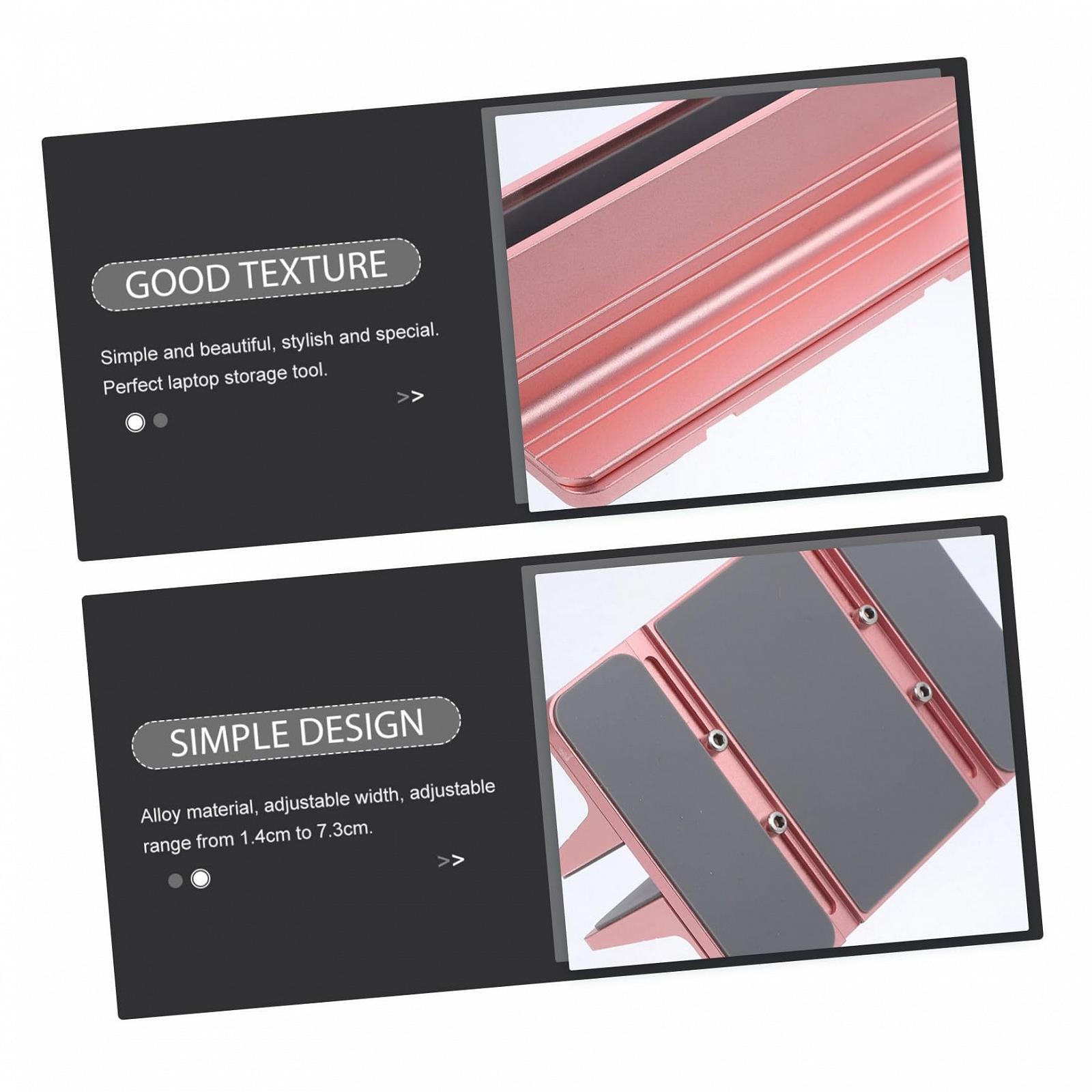 Вертикальная подставка для ноутбука Aluminium Alloy Регулируемая прочная подставка для планшета Настольная подставка для ноутбука и планшета Rose Gold, фото №8