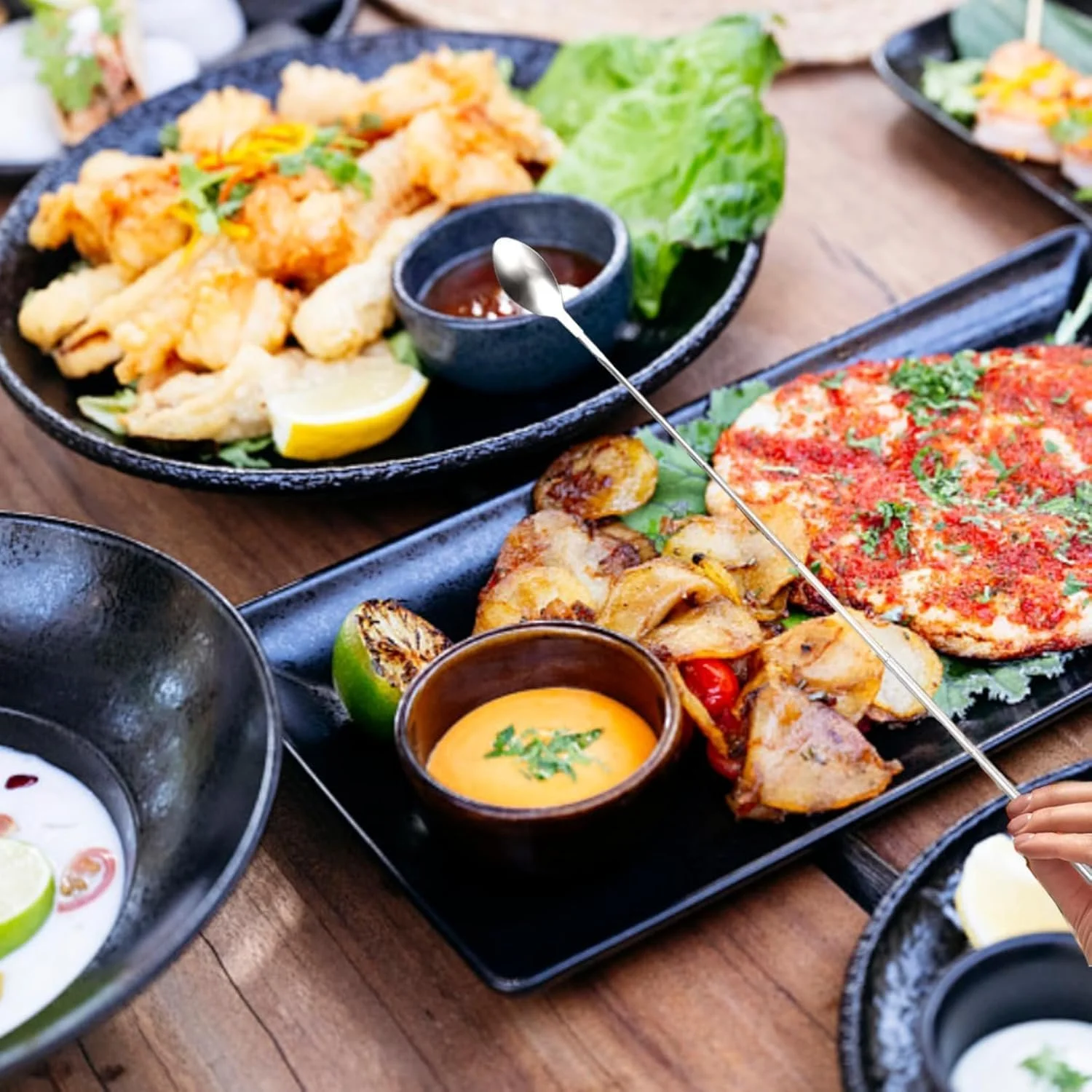 Набір телескопічних виделок і ложок, 2 шт., висувна, фото №7