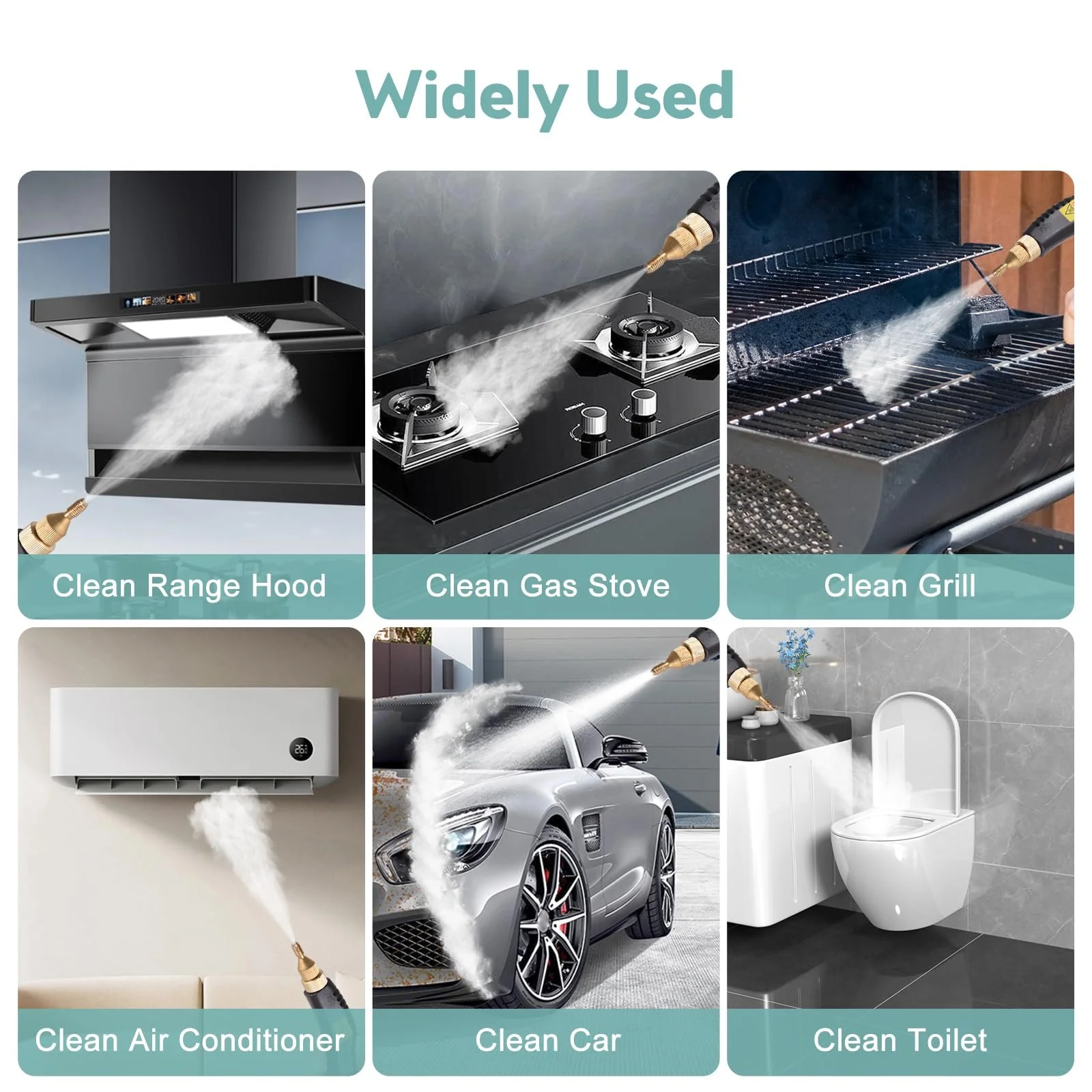 Портативний пароочисник Kavolet 1500 Вт 3.5 бар 50-400 мл/хв 3 насадки, фото №7