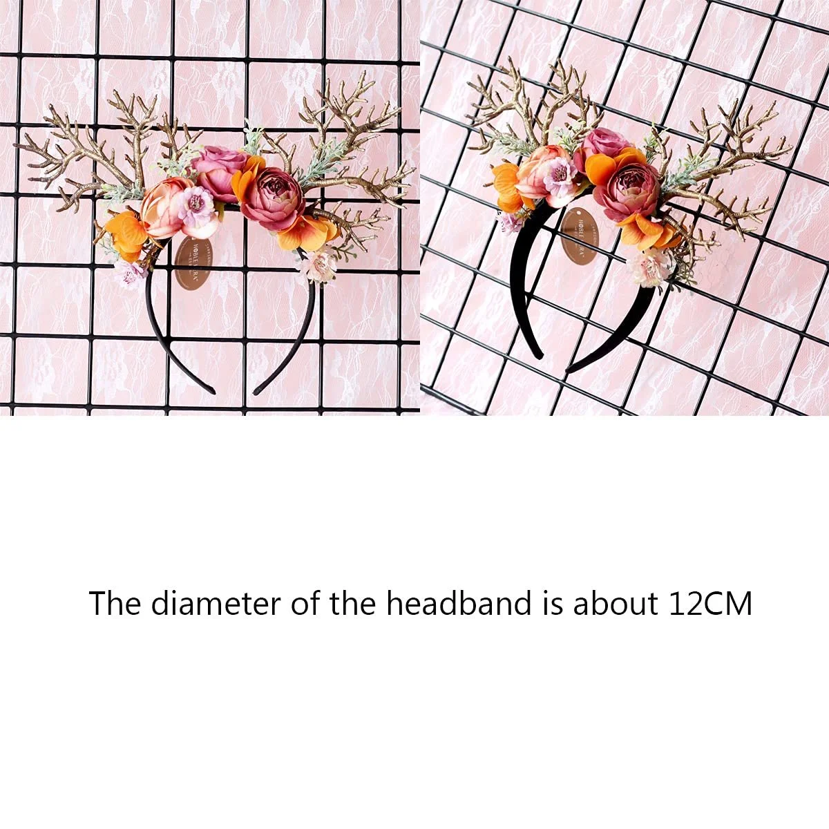 Обруч Рождественский Рожки с Цветами, фото №9