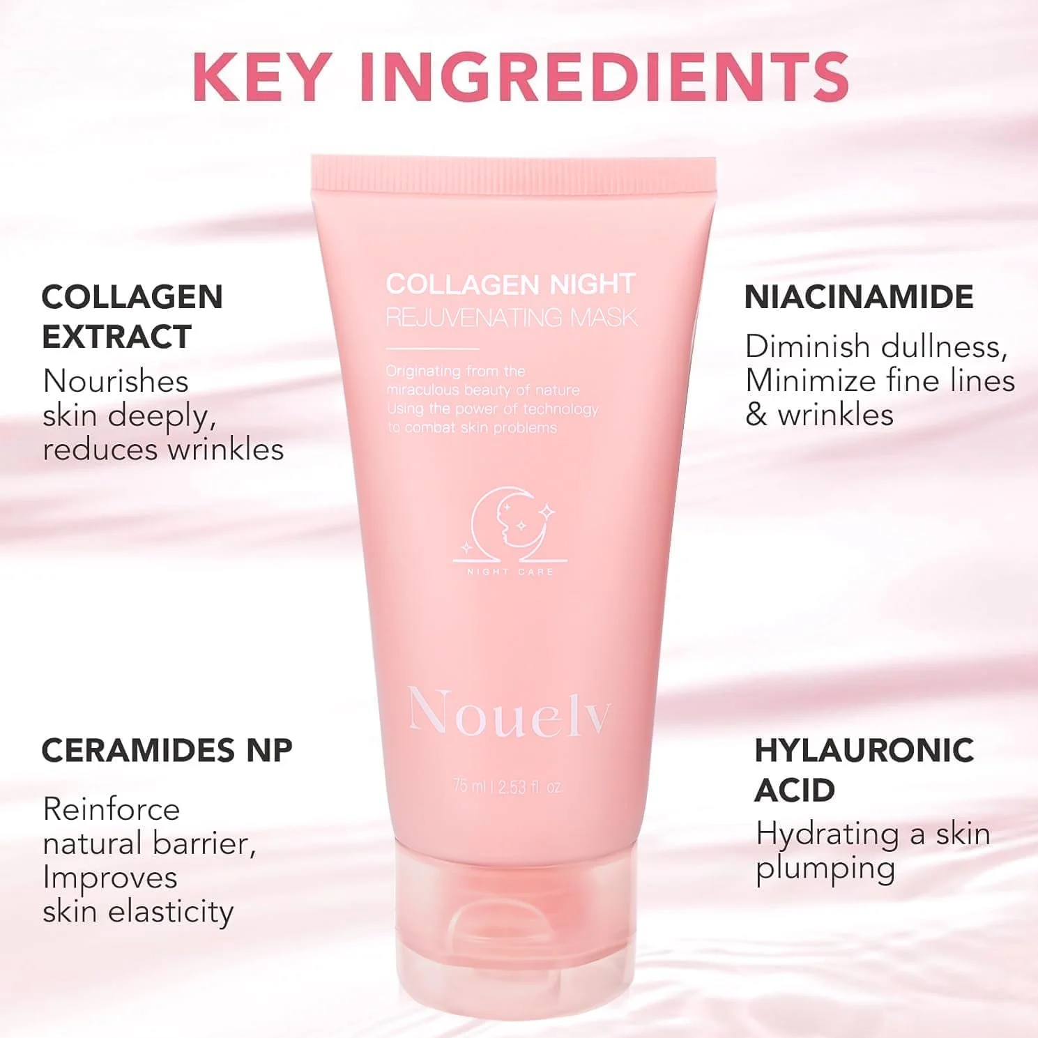 Маска Нічна Collagen Зволоження, Зменшення зморшок та Покращення еластичності шкіри, фото №3 Маска Нічна Collagen Зволоження, Зменшення зморшок та Покращення еластичності шкіри, фото №3