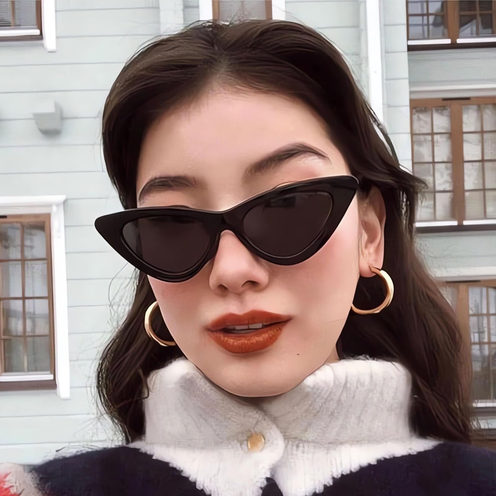 Вінтажні сонцезахисні окуляри «котяче око» Унісекс, 4 пари, чорні, бежеві, фото №6 Вінтажні сонцезахисні окуляри «котяче око» Унісекс, 4 пари, чорні, бежеві, фото №6