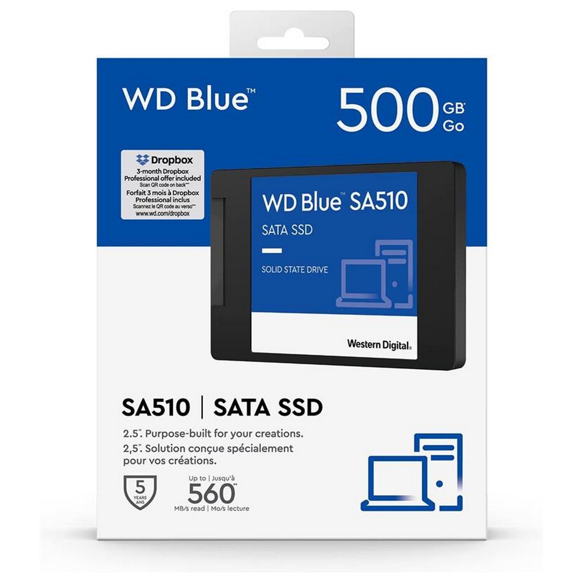 SSD накопичувач WD Blue SA510 500 ГБ WDS500G3B0A, фото №4 SSD накопичувач WD Blue SA510 500 ГБ WDS500G3B0A, фото №4