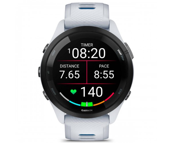 Смарт-годинник Garmin Forerunner 265 Black Bezel with Whitestone Case and Whitestone/Tidal Blue Silicone Band (010-02810-51), фото №3