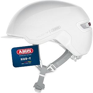 Шолом ABUS Urban HUD-Y з магнітним перезарядним LED заднім ліхтарем та магнітною застібкою - Фото 1