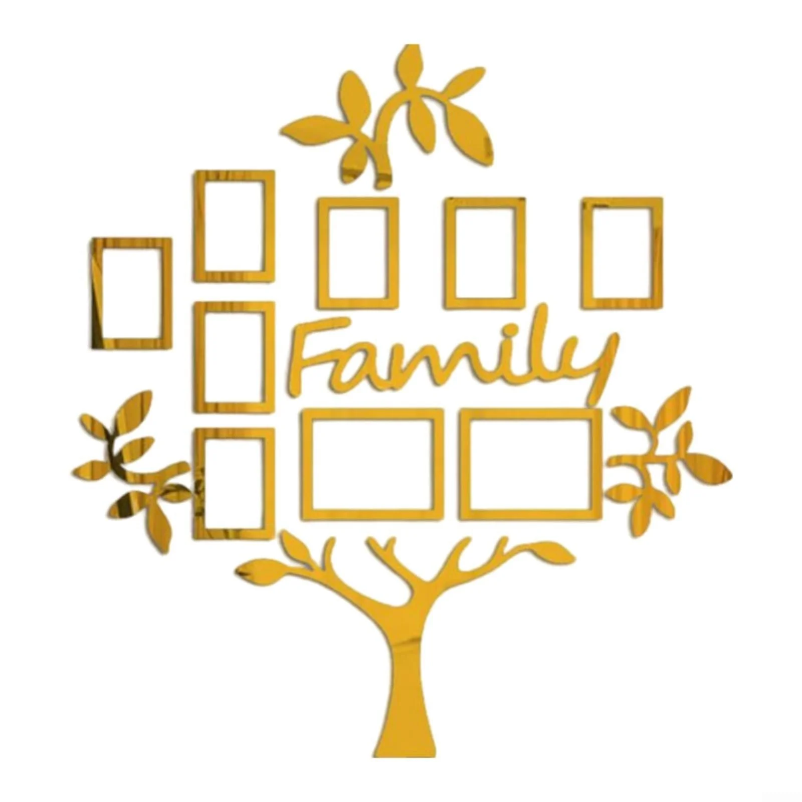 Наклейка на стіну Колаж Сімейне дерево Фоторамки Акрилова 119 x 109 см Срібляста, фото №2