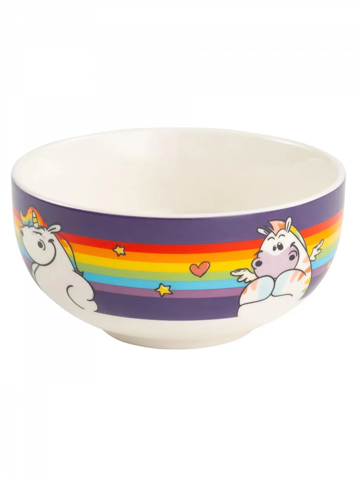 Миска United Labels Pummel & Friends Pummeleinhorn Rainbow Керамическая миска для хлопьев 400 мл, фото №2
