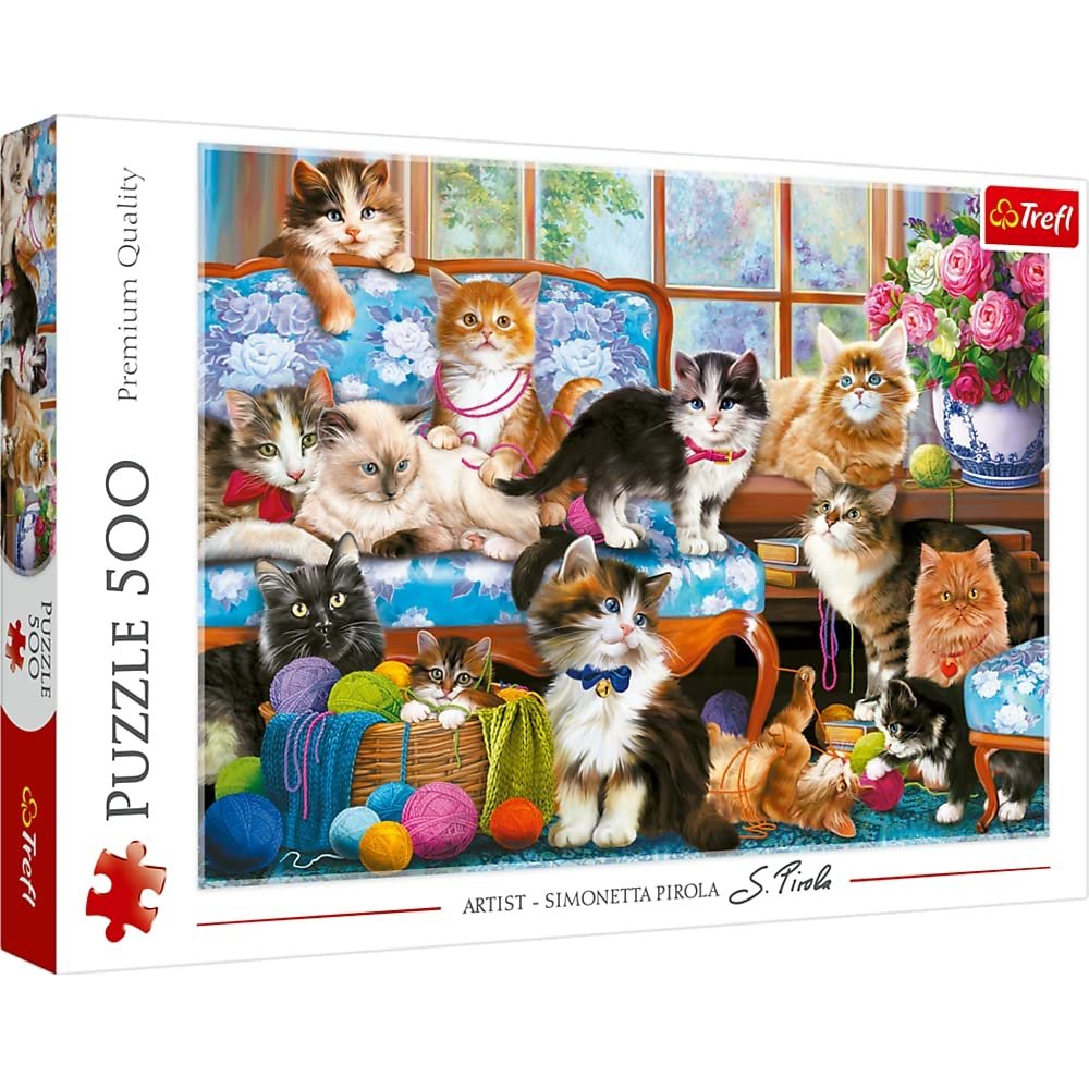 Пазл Trefl Cat Family 500 элементов, классический, животные, 10+, фото №1