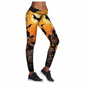 Леггинсы Женские СпортивныеДля фитнеса Laufhose Halloween Atmungsaktiv High Waist Tights Strumpfhose Dünne Halloween Aufdruck Sexy - Фото 1