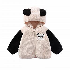 Детское пальто Generisch Bunny Плюшевое пальто с капюшоном, длинные рукава, флисовая теплая куртка на молнии, длинные рукава, мягкий повседневный осенне-зимний топ с капюшоном (6 месяцев - 3 года) - Фото 1