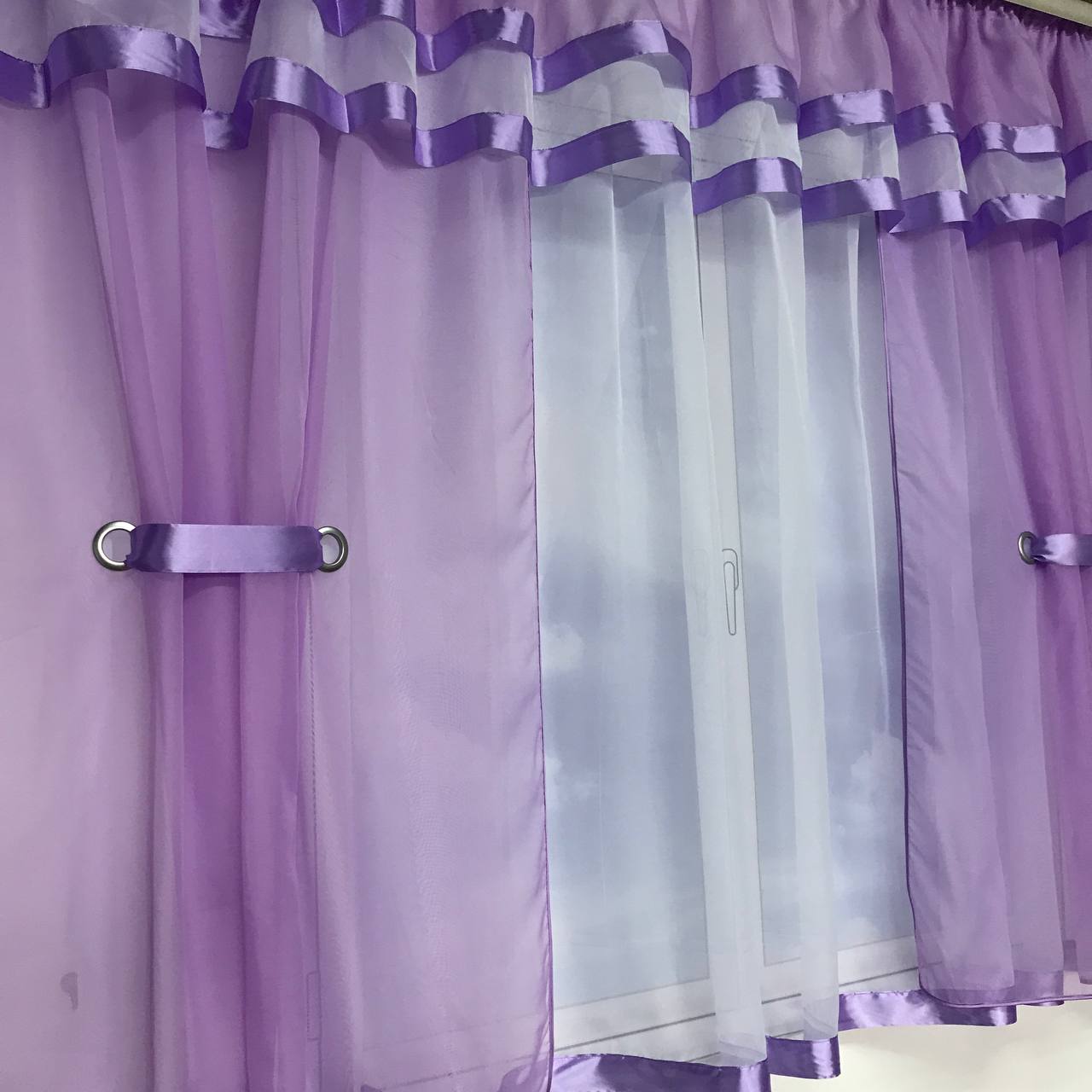 Шифоновая занавеска 400x170 cm ALBO Фиолетовая (KU-144-18), фото №9