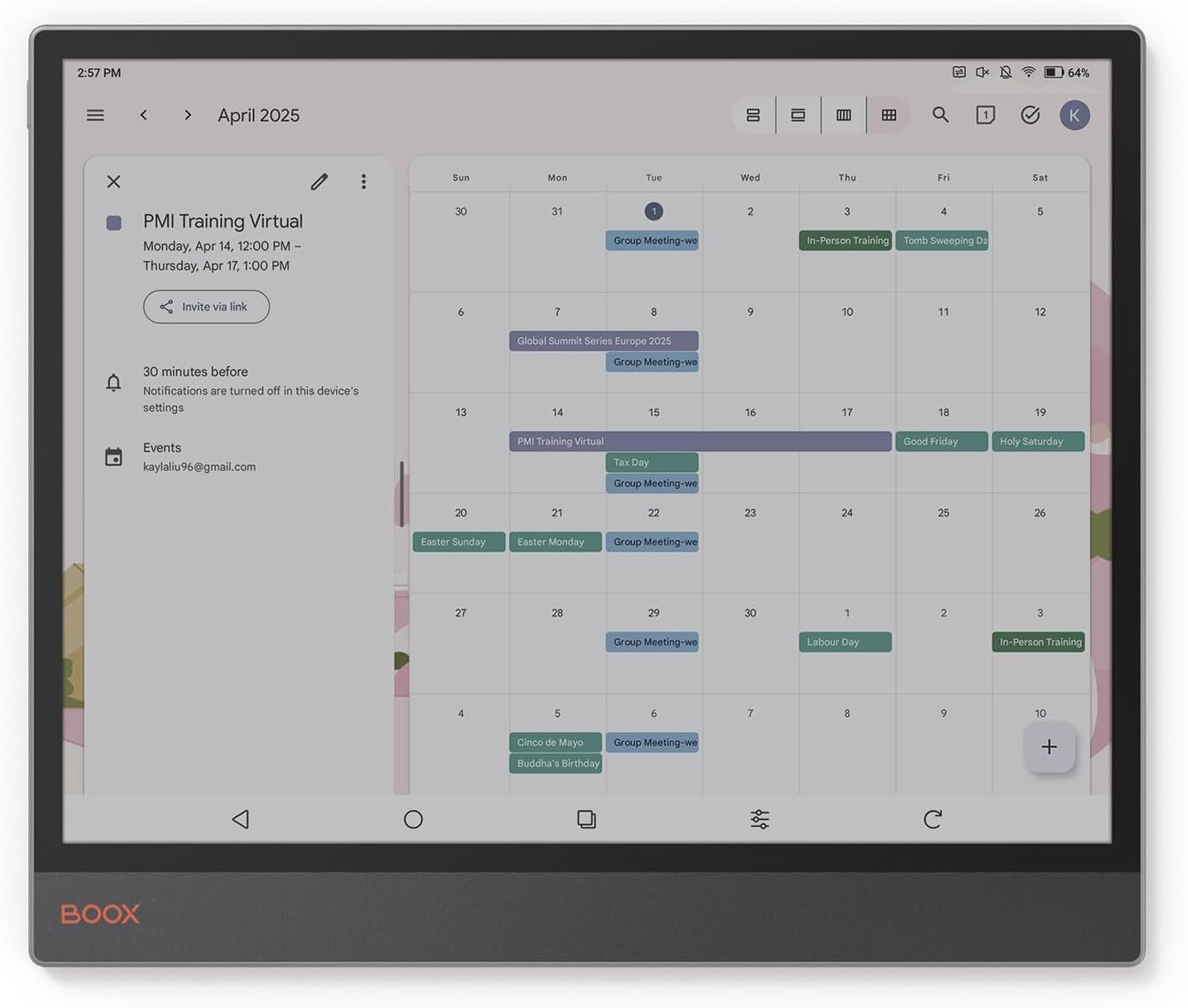 Электронная книга 13.3" ONYX BOOX Tab X C 6 / 128ГБ / Android 13 / Wi-Fi / Bluetooth / Цветной сенсорный E-Ink экран (3200 × 2400) / Серая, фото №4