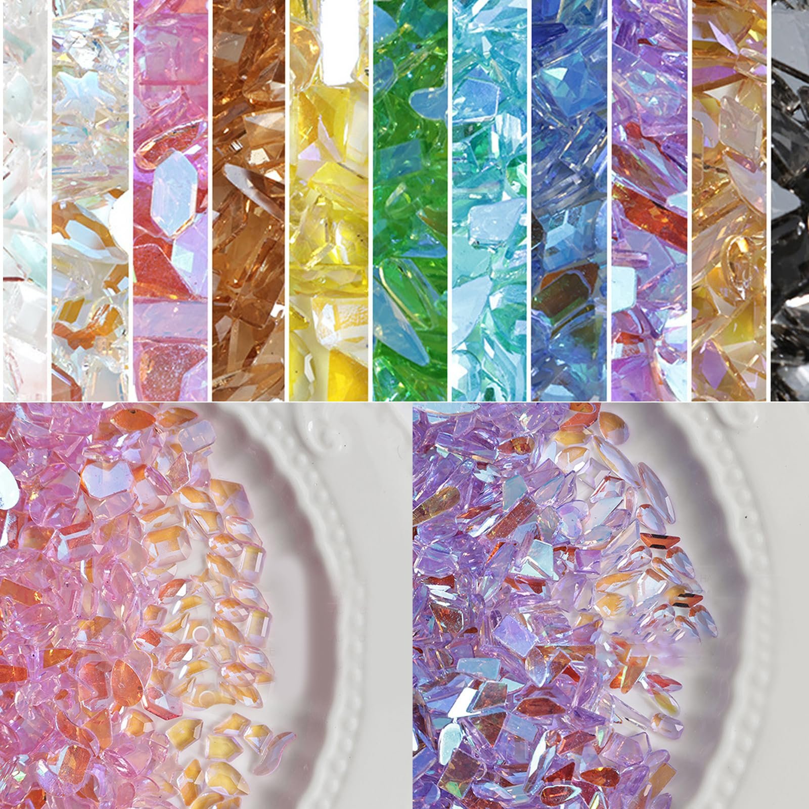 Стрази 3D-кристали для манікюру 50 шт, фото №2