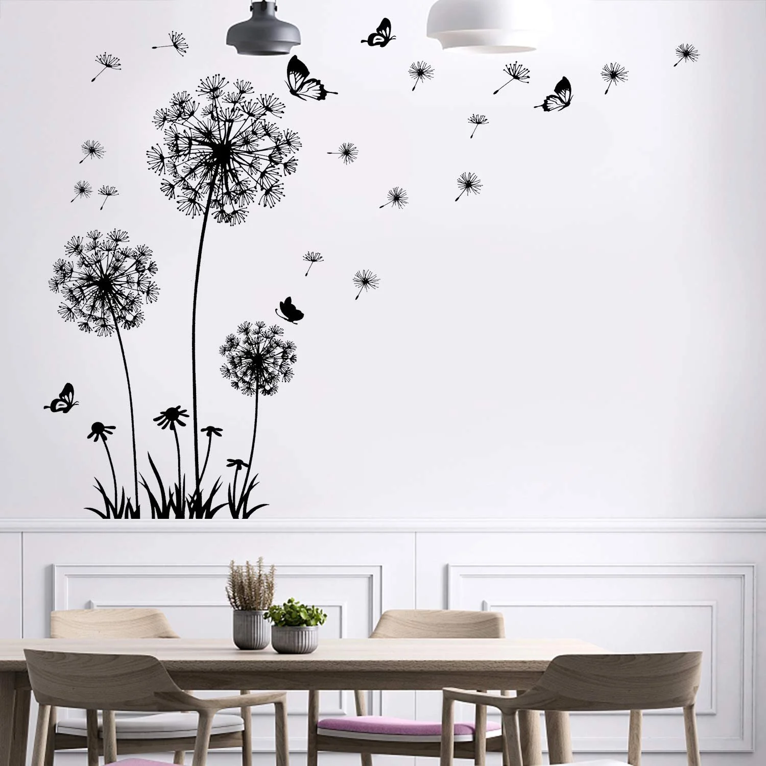 Наклейка на стіну Dandelion Flowers XXL 165 x 130 см 2 шт чорна, фото №4 Наклейка на стіну Dandelion Flowers XXL 165 x 130 см 2 шт чорна, фото №4