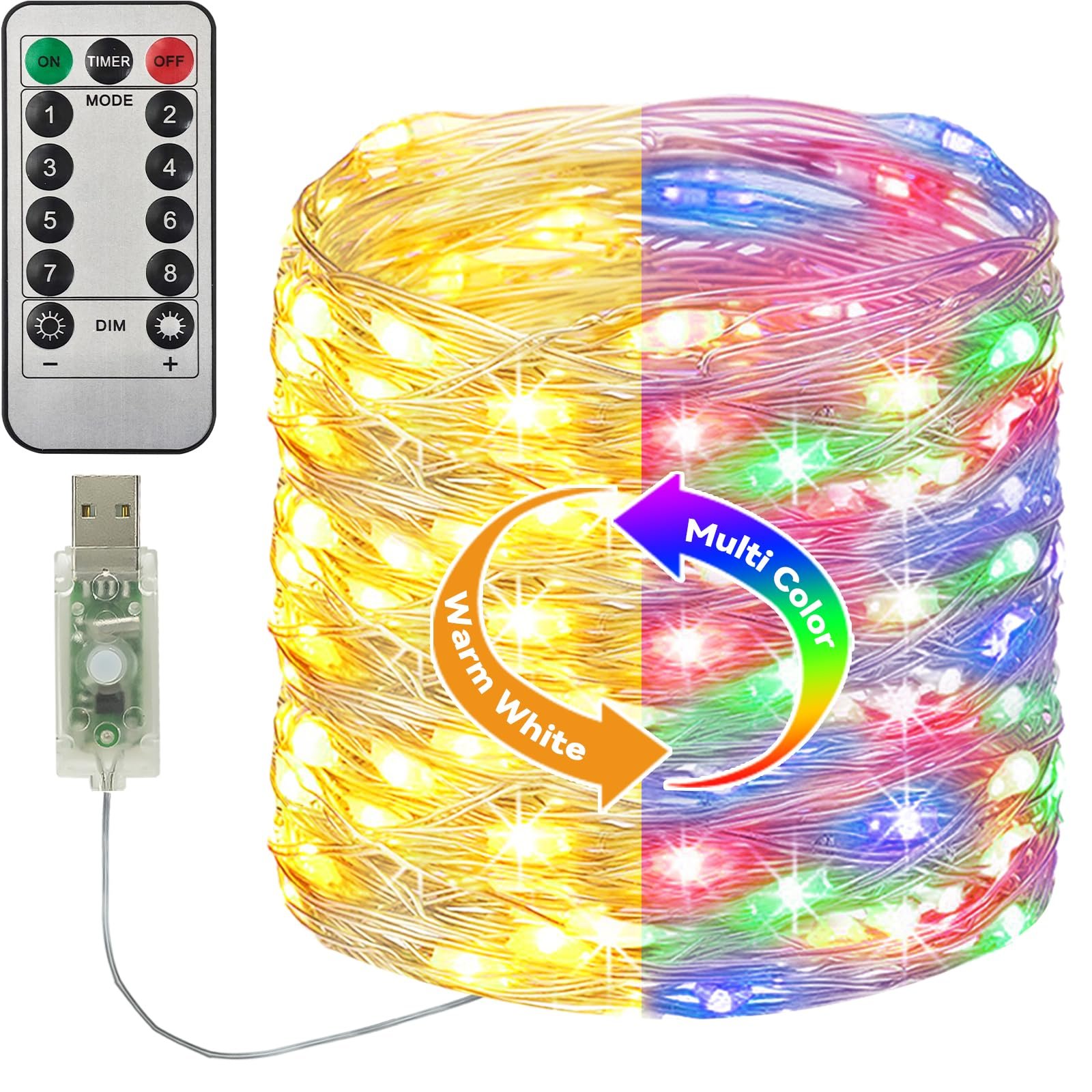 Гирлянда Btfarm 120 LED, 12 м, теплый белый, фото №1