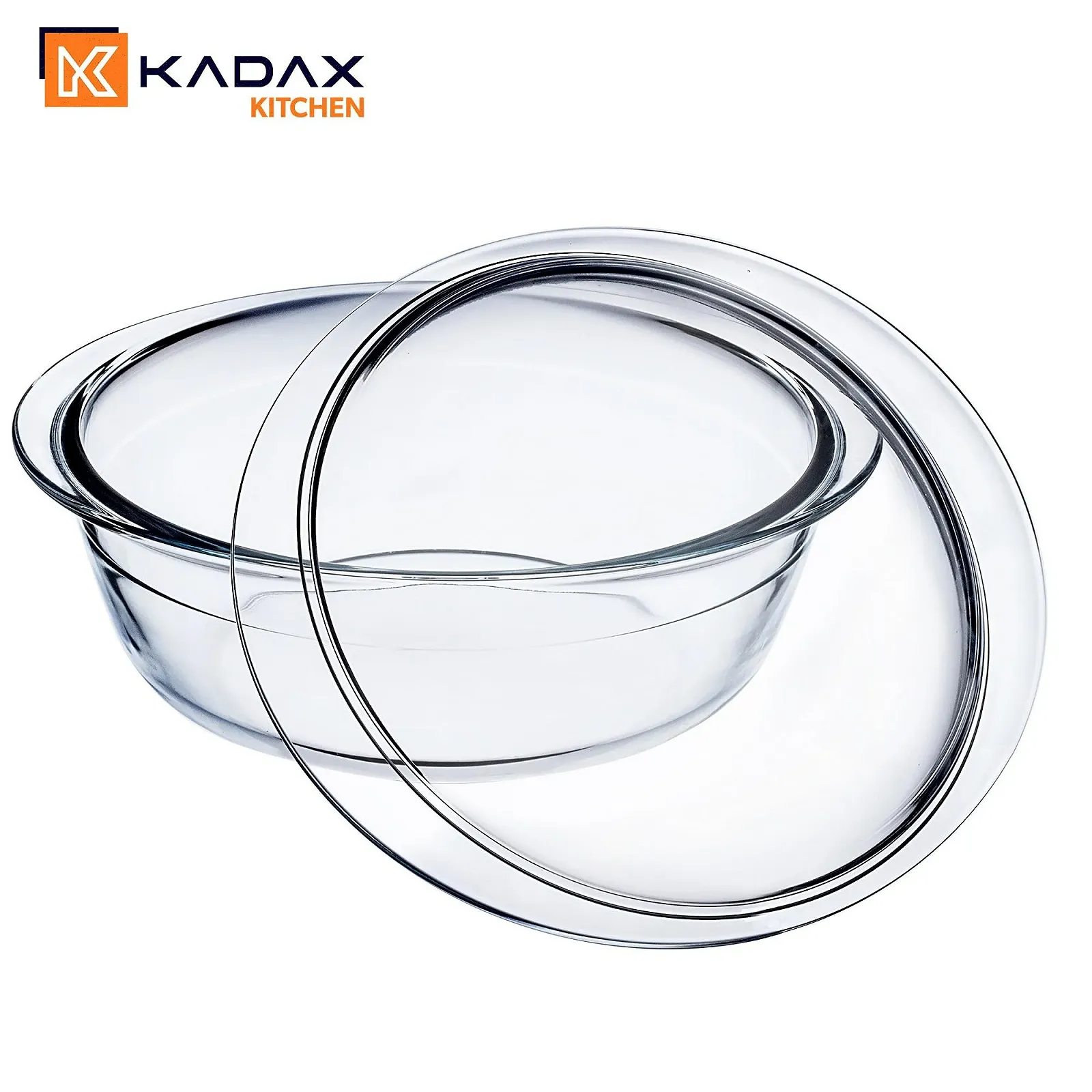 Форма для запікання KADAX 2.2 л кругла з термостійкого скла з кришкою, фото №6