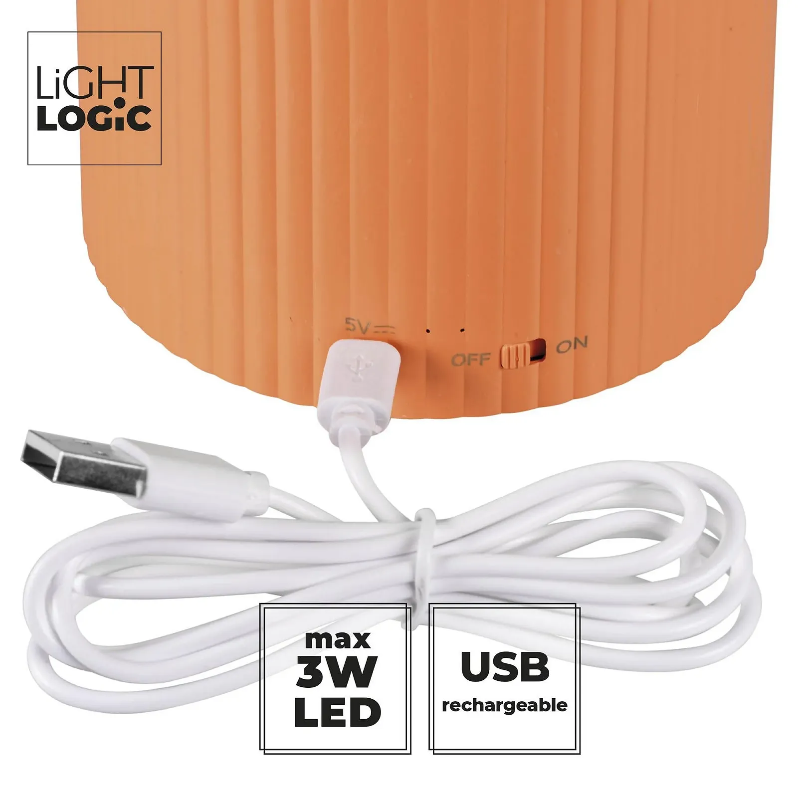 Настільна лампа LightLogic LL LANKI DIM CCT OR Акумуляторна з органайзером Помаранчева, фото №4