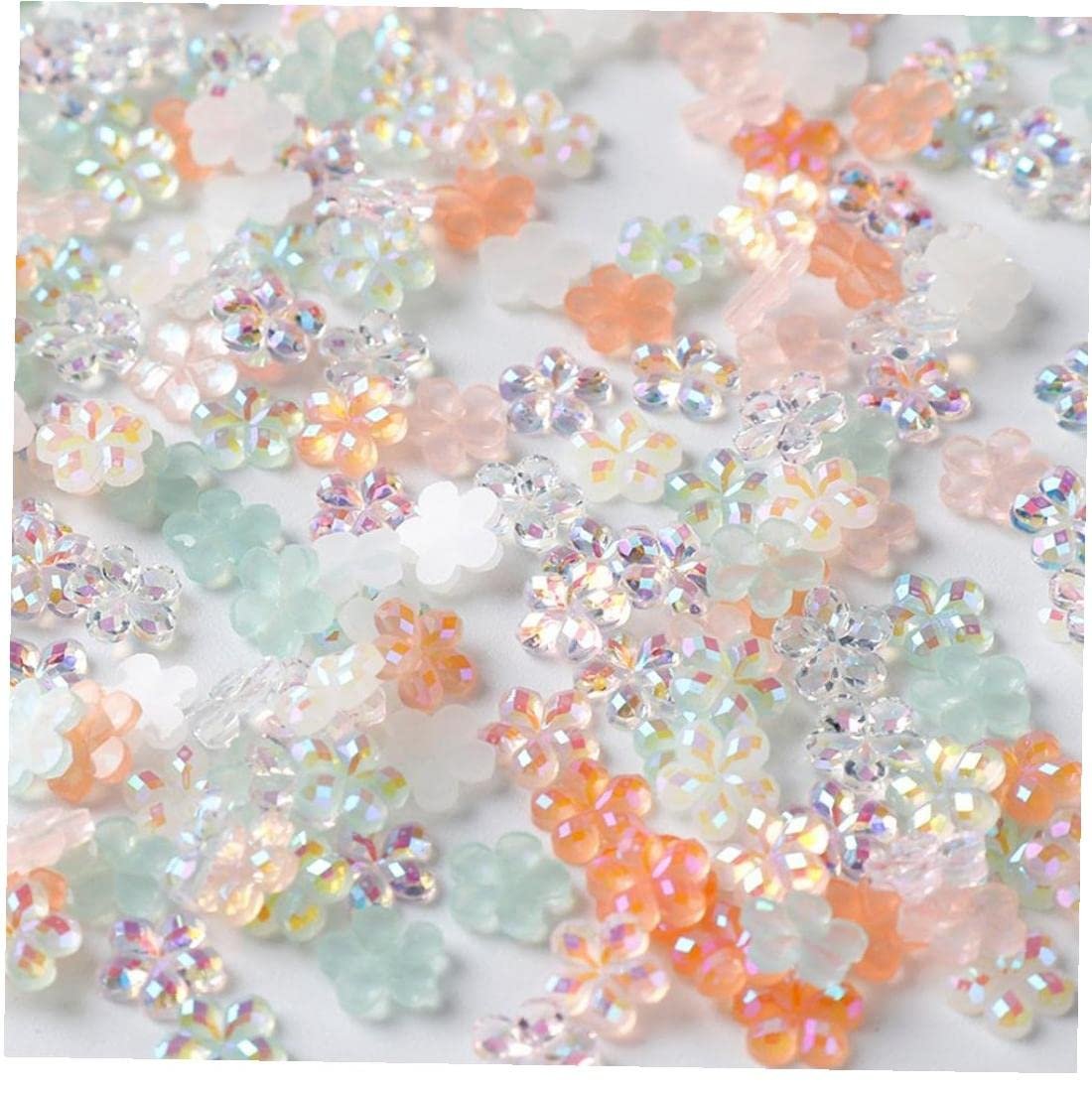 Стразы для ногтей Плоские бусины 3D Цветы Mix Aurora Пятилепестковый Цветок для DIY дизайна ногтей 6 мм, фото №5