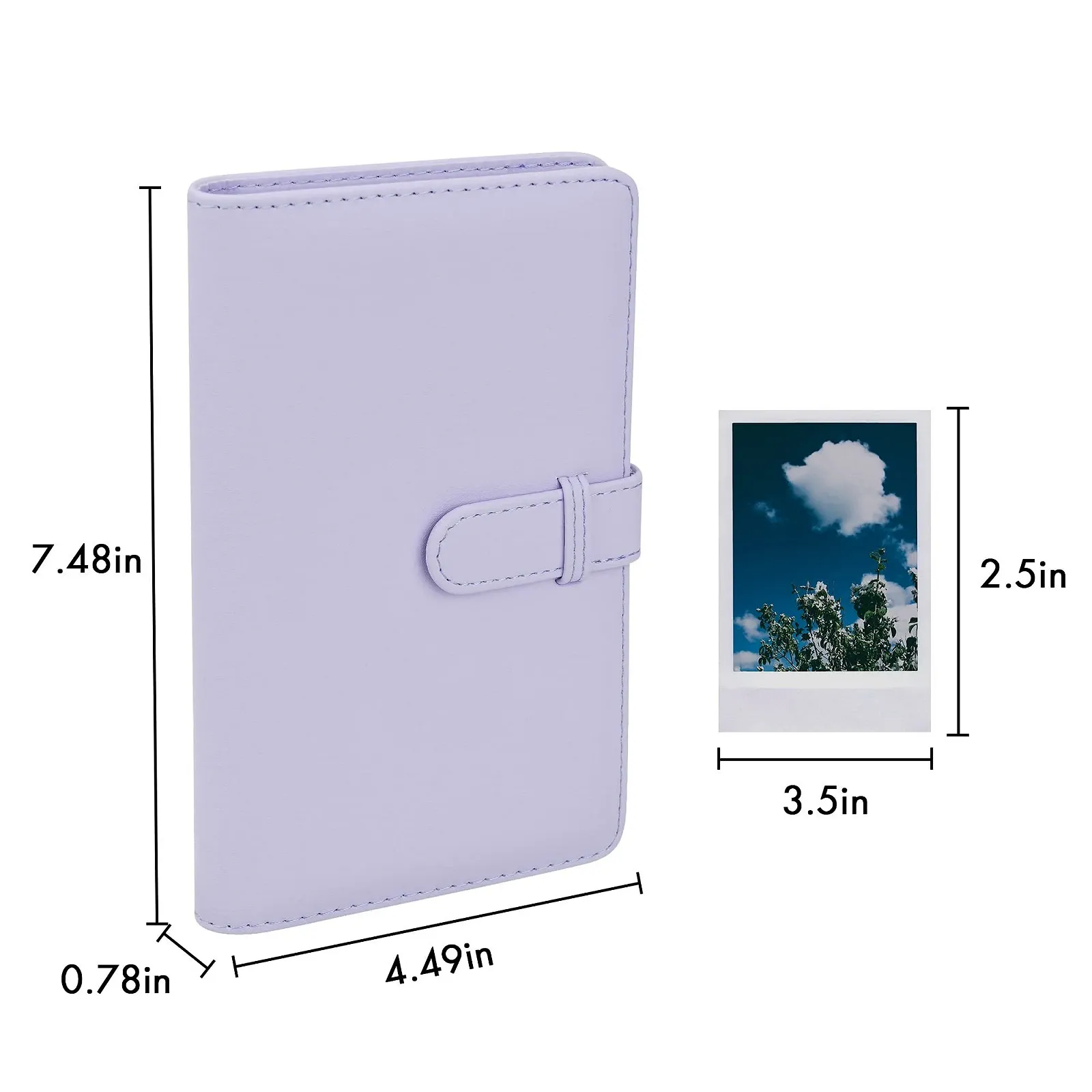 Чохол для камери Fujifilm Instax Mini 12 зі штучної шкіри з альбомом на 108 кишень фіолетовий, фото №4