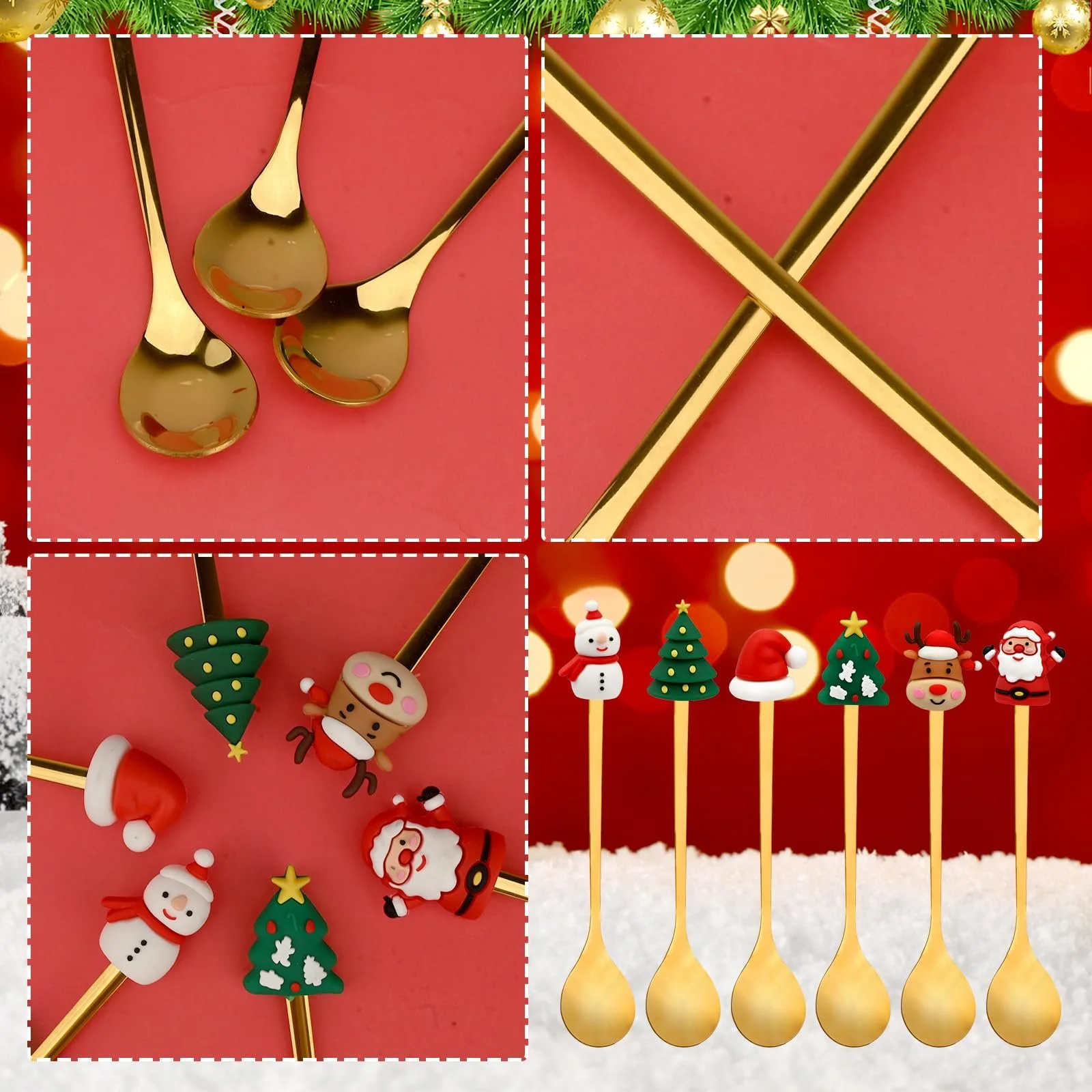 Набір з 6 різдвяних кавових ложок, фото №3