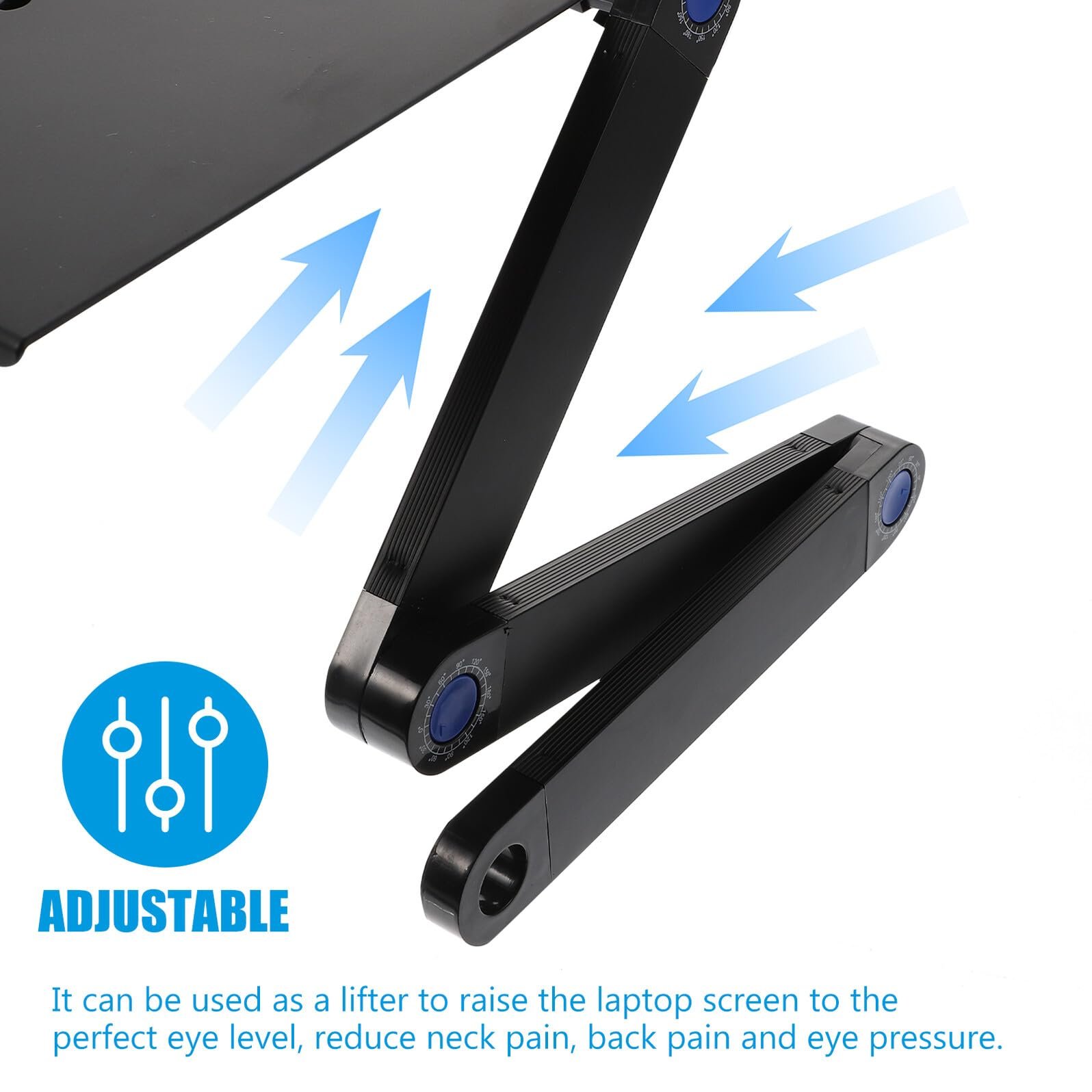 Підставка для ноутбука Yardenfun з алюмінієвого сплаву, регульована по висоті, зі складаним тримачем для ергономічної роботи, вентильована охолоджуюча, фото №9