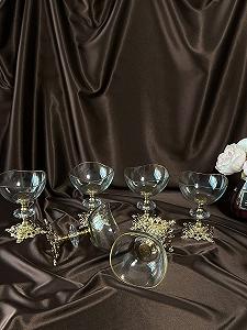 Креманка скляна на золотій ніжці Тюльпан - Фото 1