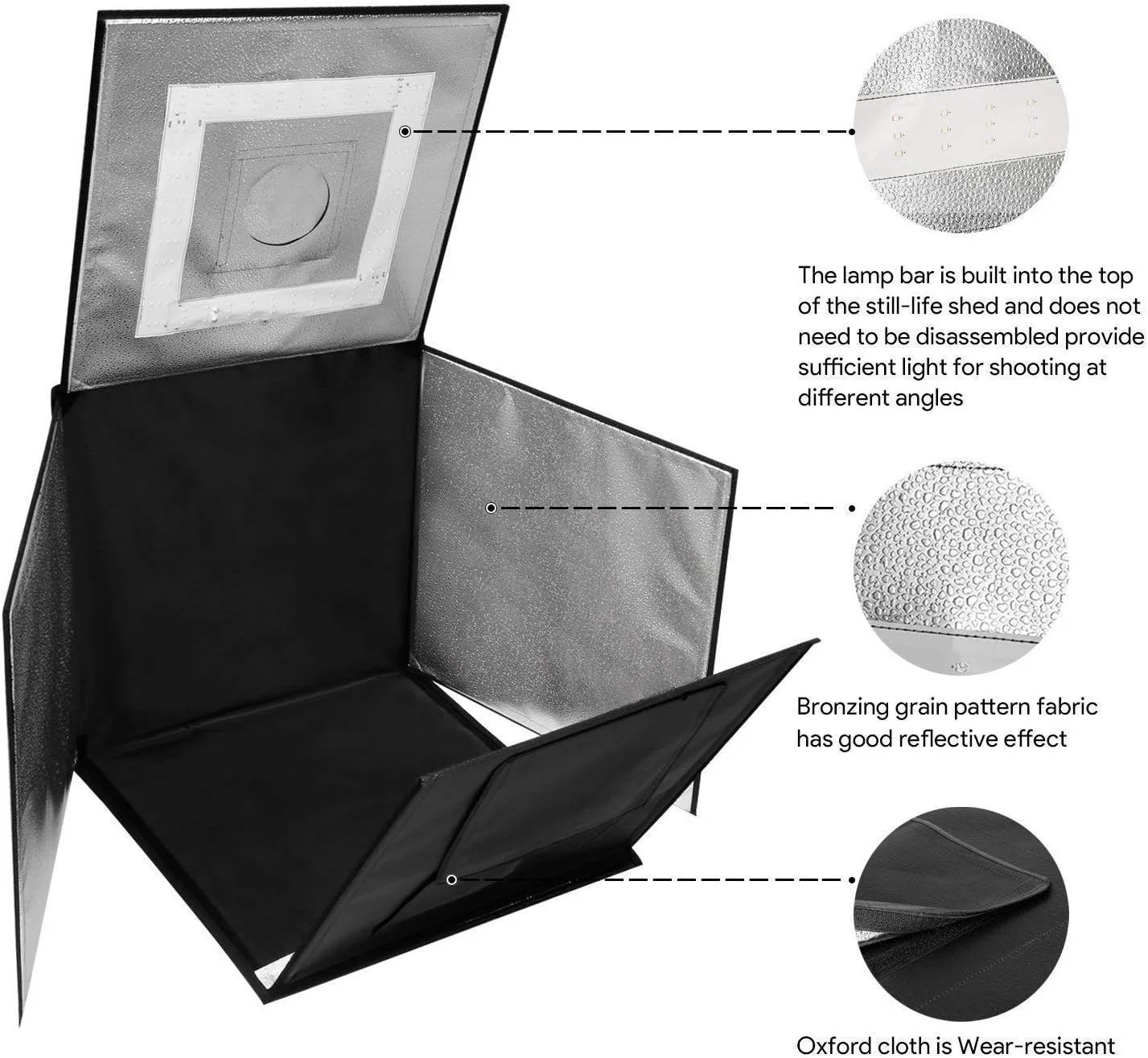 Фотобокс ESSDI PKL-D550 50×50×50см та 4 фони Чорний, фото №5 Фотобокс ESSDI PKL-D550 50×50×50см та 4 фони Чорний, фото №5