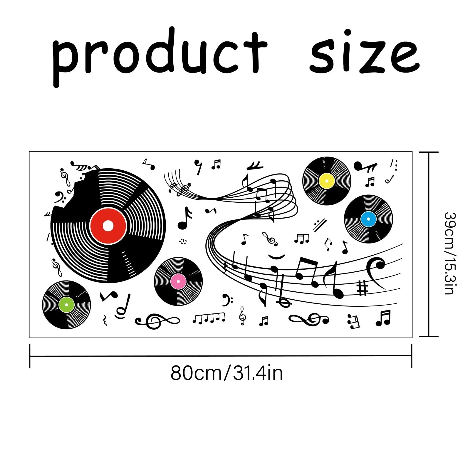 Наклейка на стіну OLYCRAFT Music Tabs Музичні ноти 39 x 80 см, фото №2 Наклейка на стіну OLYCRAFT Music Tabs Музичні ноти 39 x 80 см, фото №2