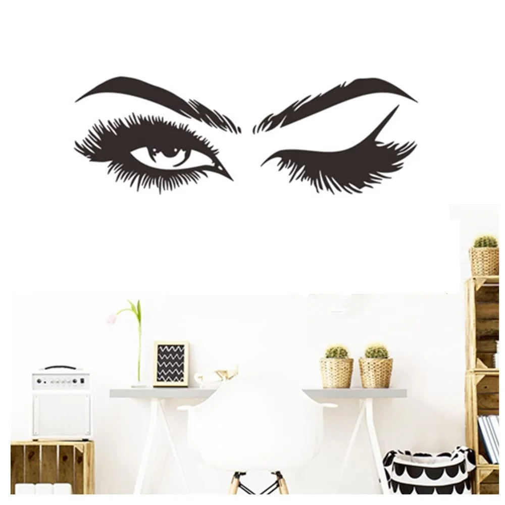 Наклейка на стіну Вії PVC знімна 1 пара Чорна, фото №1