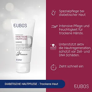 Крем для рук EUBOS Diabetic Skin Care з ектоїном та мікросріблом Vegan 50 мл synthetic.ua - Фото 1