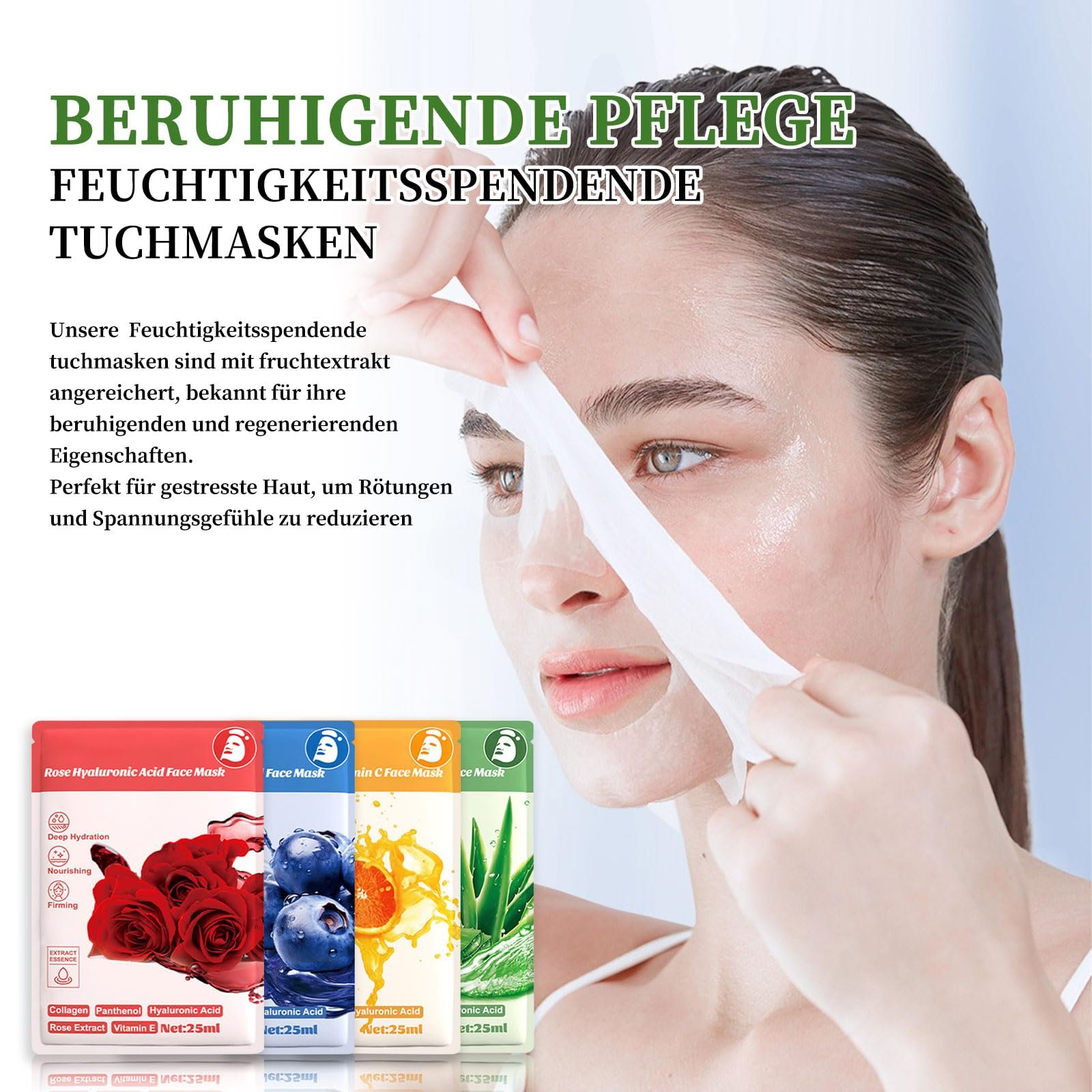 Тканинні маски для обличчя Набір Зволоження Зміцнення, фото №4