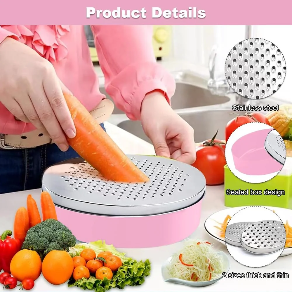 Терка для сиру з контейнером, з кришкою у 2 розмірах, фото №3