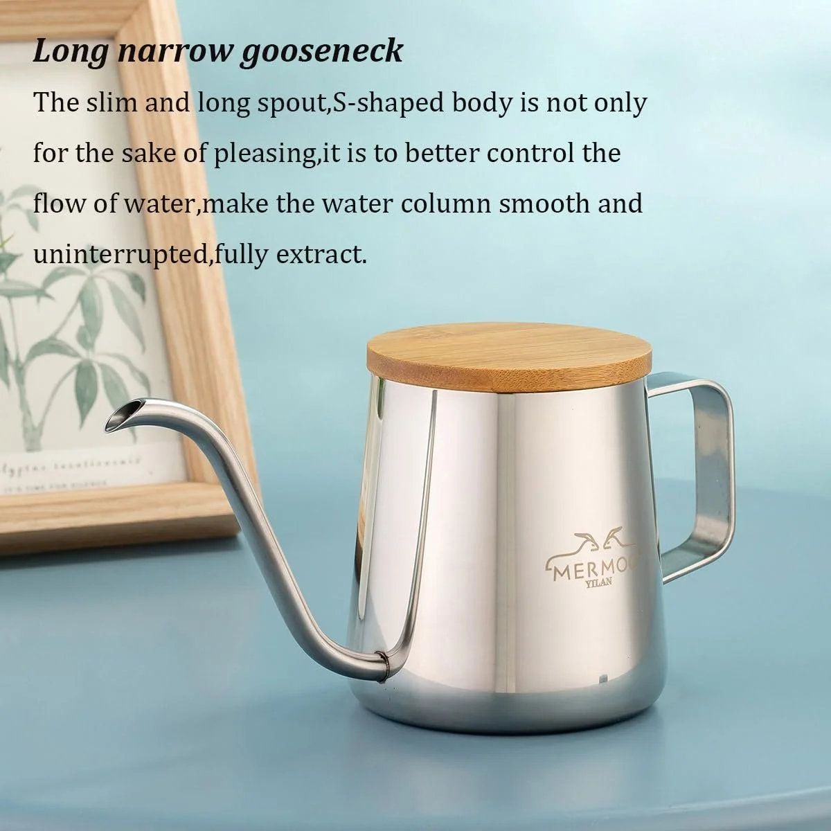 Кавник MERMOO YILAN Gooseneck 350 мл з нержавіючої сталі Gooseneck Кавоварка Pour Over, фото №5