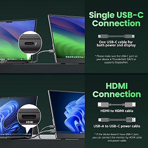 Портативный монитор 15.6'' Cocopar Y156FH7LS Full HD IPS 60 Гц Black synthetic.ua - Фото 1