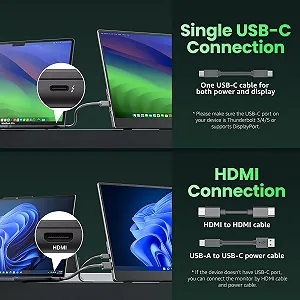 Портативний монітор 15.6'' Cocopar Y156FH7LS Full HD IPS 60 Гц Black synthetic.ua - Фото 1