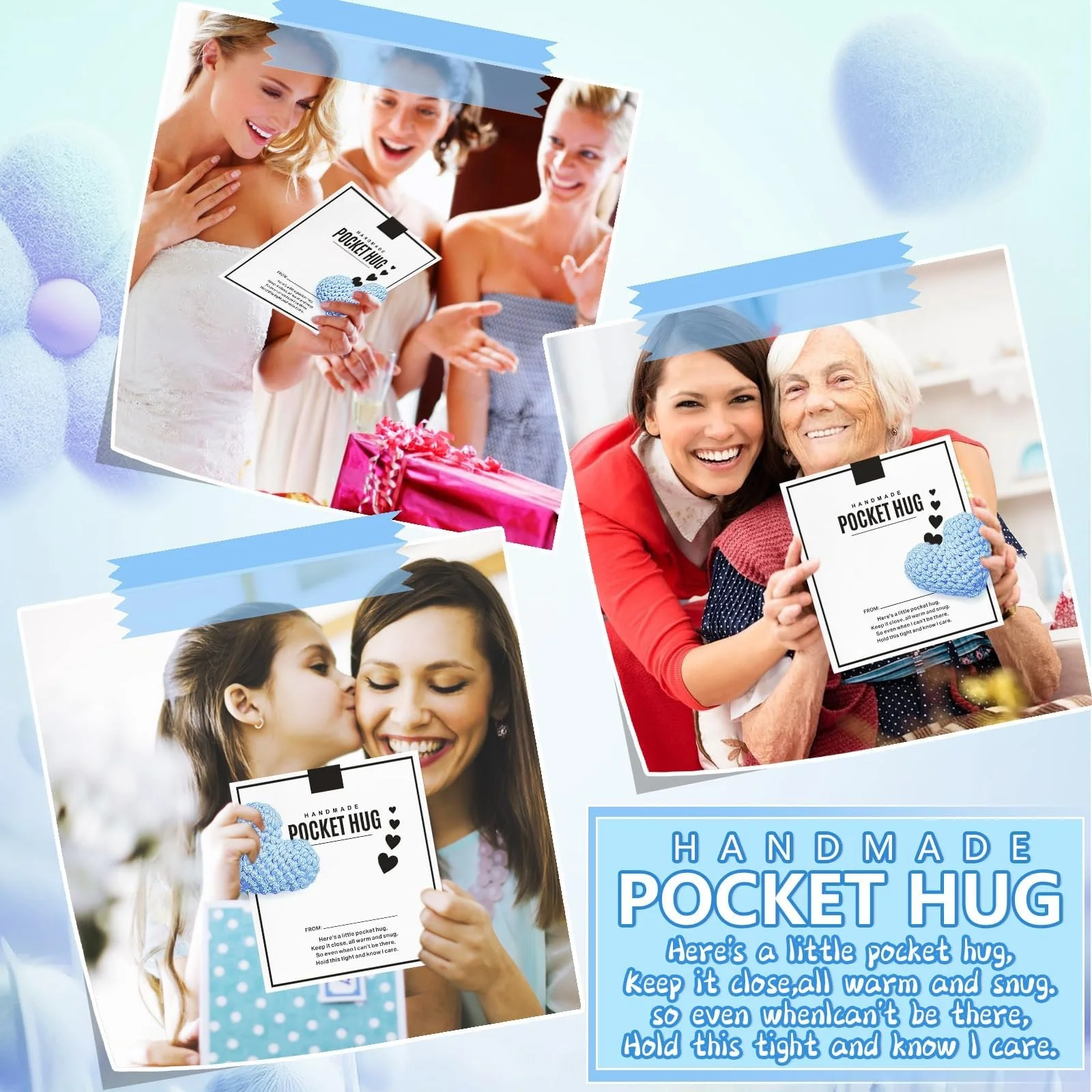 Сердце в кармане, Мини-сердце из вязаной шерсти с карточкой позитивной энергии, фото №6 Сердце в кармане, Мини-сердце из вязаной шерсти с карточкой позитивной энергии, фото №6