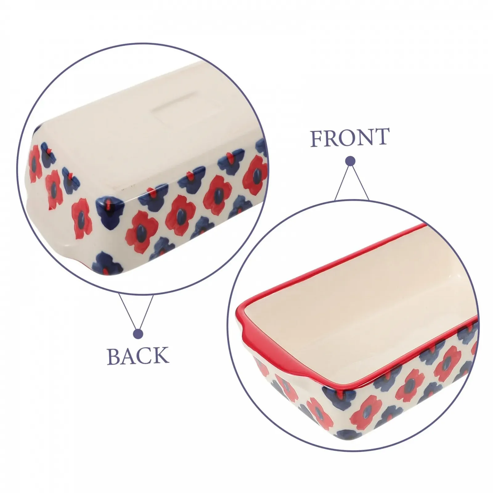 Форма для запікання VALICLUD Керамічна Прямокутна з бічними ручками, фото №3 Форма для запікання VALICLUD Керамічна Прямокутна з бічними ручками, фото №3