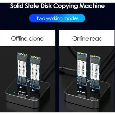 Док-станция Maiwo 2*NVMe M.2 SSD Key M/B M USB 3.1 Gen2 Type-C K3016P, фото №8 Док-станция Maiwo 2*NVMe M.2 SSD Key M/B M USB 3.1 Gen2 Type-C K3016P, фото №8