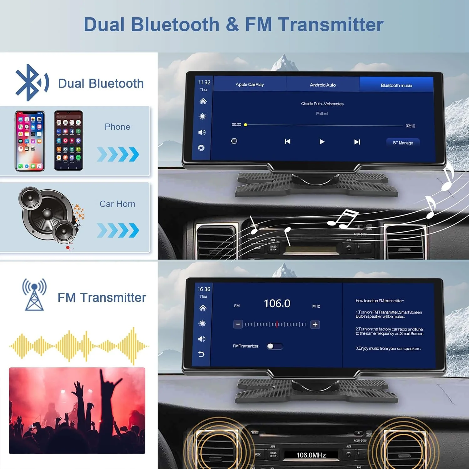 Автомагнитола Rimoody A3086W3-AM23EUC211 / 9.3" / Сенсорная / Apple CarPlay / Android Auto / Bluetooth / WI-FI / USB / AUX / TF slot, фото №6
