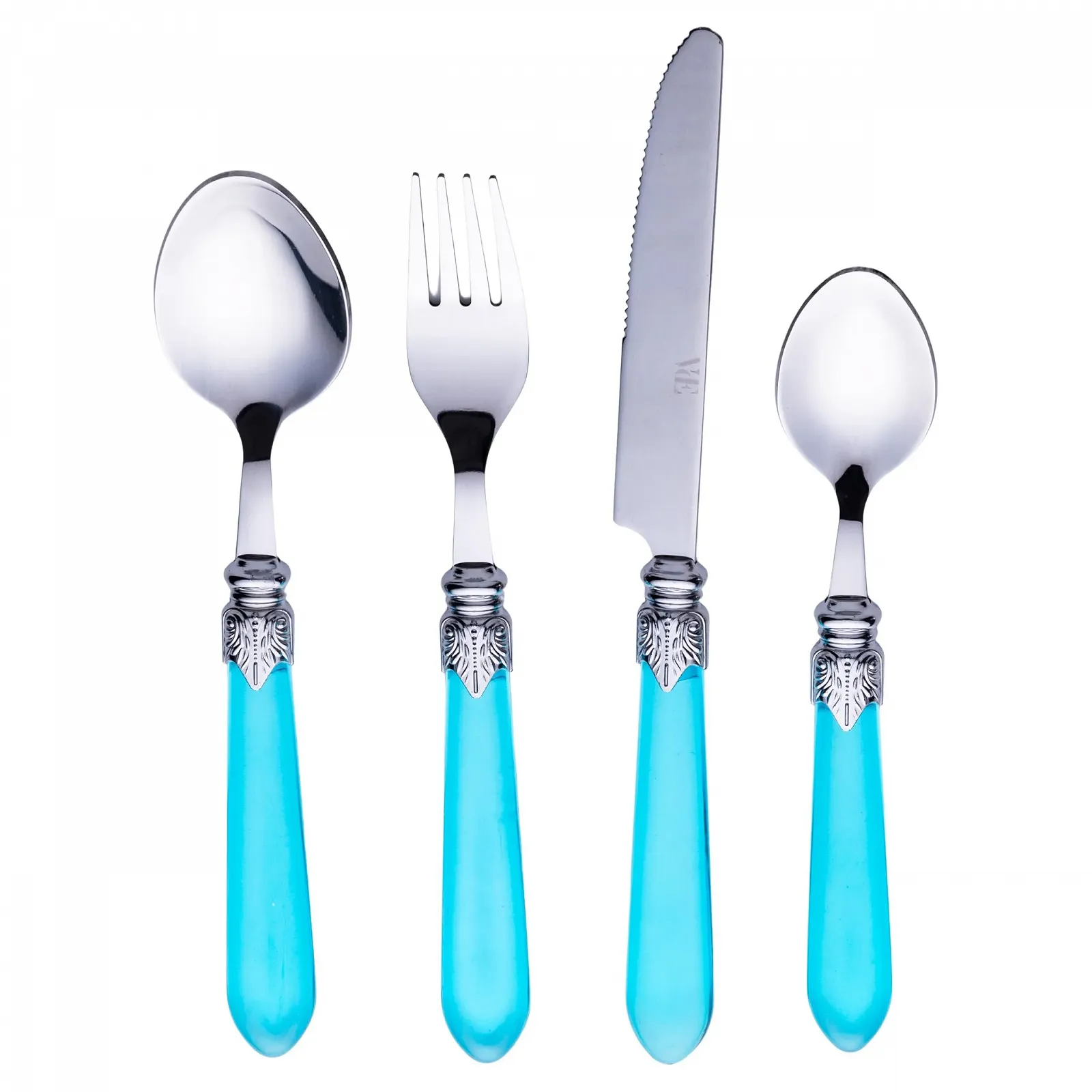 Набір столових приборів Imperial Ocean 24 предмети нержавіюча сталь синій, фото №1