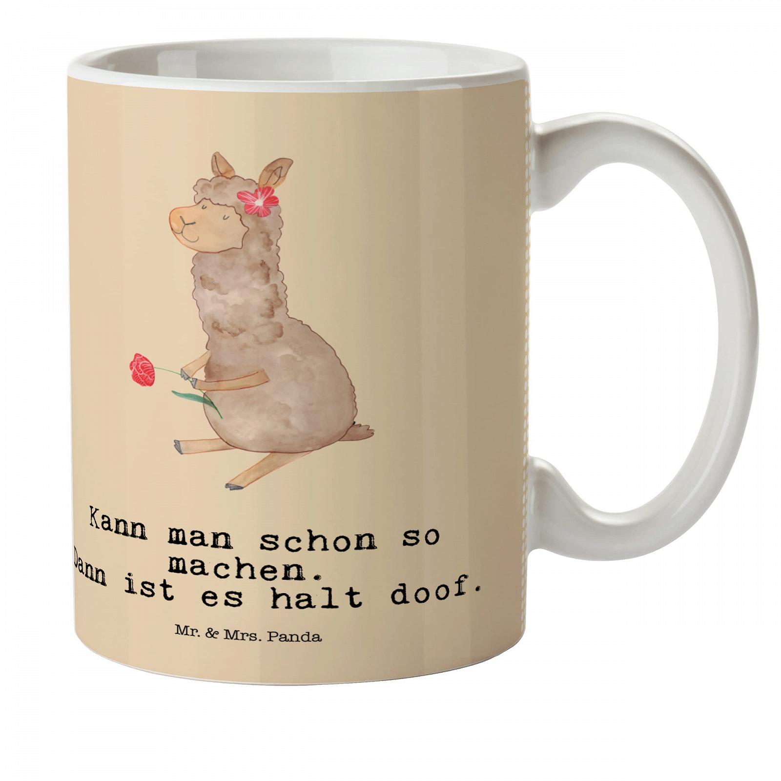 Детская чашка Alpaca Flower Mr. & Mrs. Panda Пластиковая чашка, дорожная чашка, чашка для питья, кружка для кемпинга, лама, альпака, цветок, небьющийся, фото №1