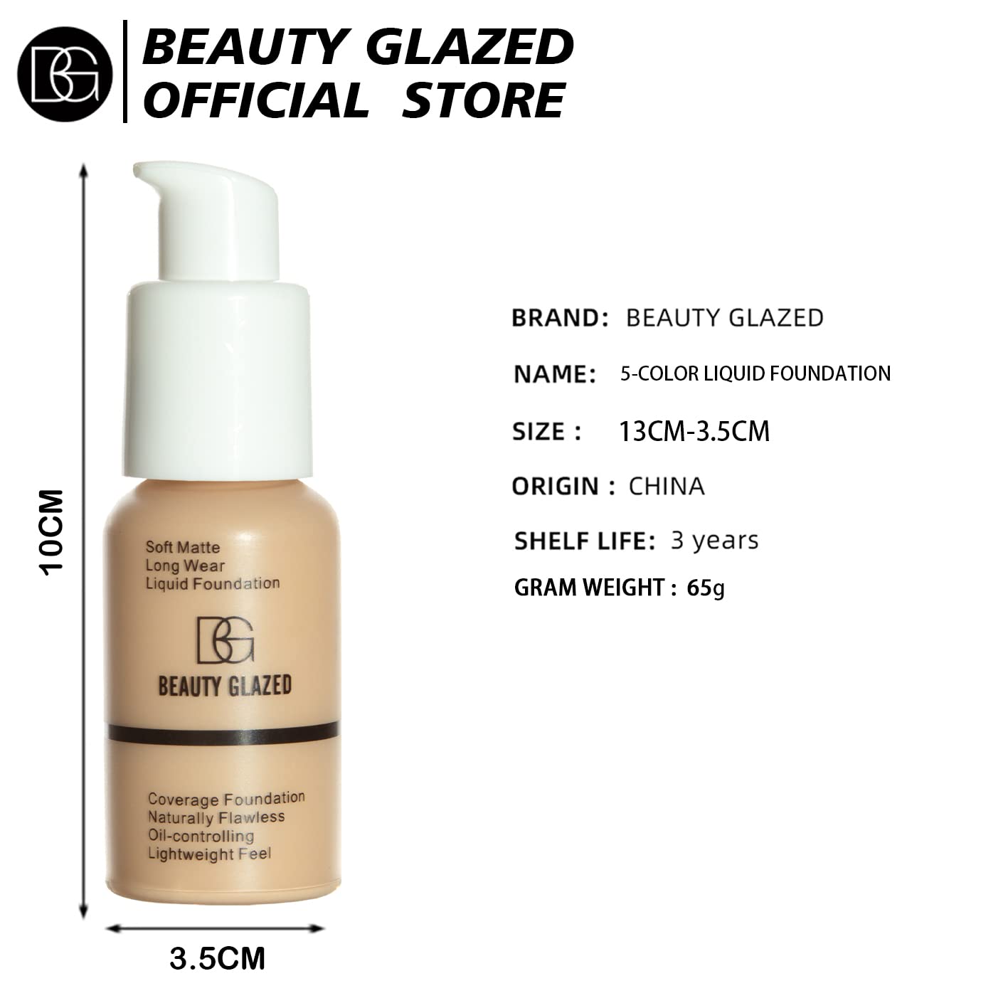 Флакон-основа Flawless Liquid Foundation Full Coverage Perfect Matte Oil Control Concealer #105, фото №7