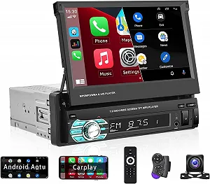 Автомагнітола CAMECHO Q3516A3 / 7" / Сенсорна / Apple CarPlay / Android Auto / Bluetooth / WI-FI / USB / AUX / SD slot / 1DIN - Фото 1