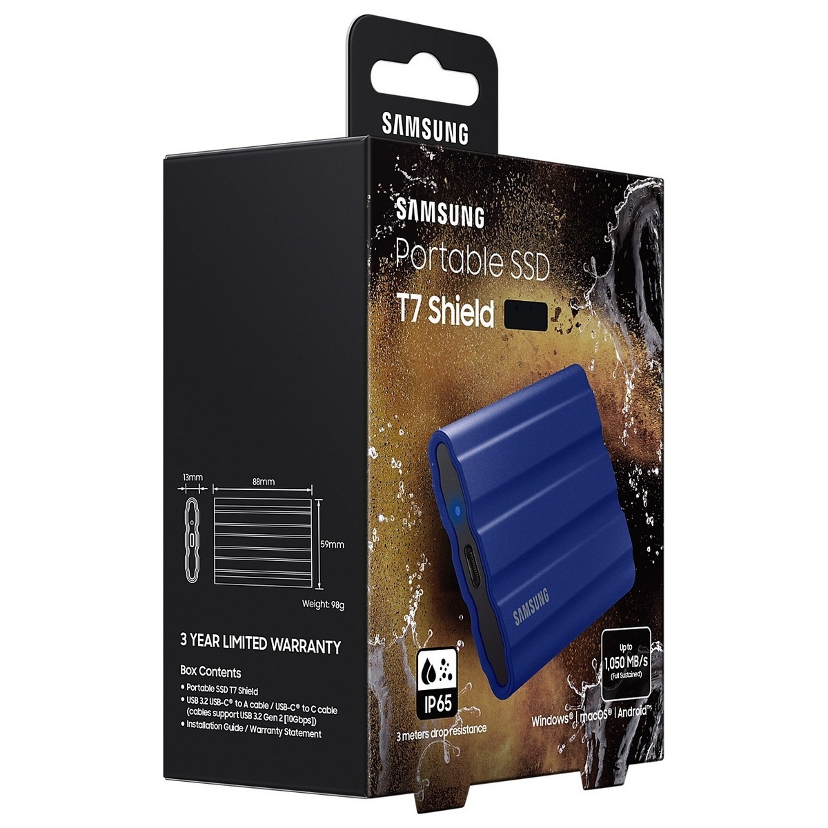Зовнішній SSD накопичувач Samsung T7 2.0TB Shield Blue (MU-PE2T0R/EU), фото №10