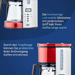 Кофеварка фильтровальная KHG KA-114(MRE) 1.25 л 900 Вт Red synthetic.ua - Фото 1